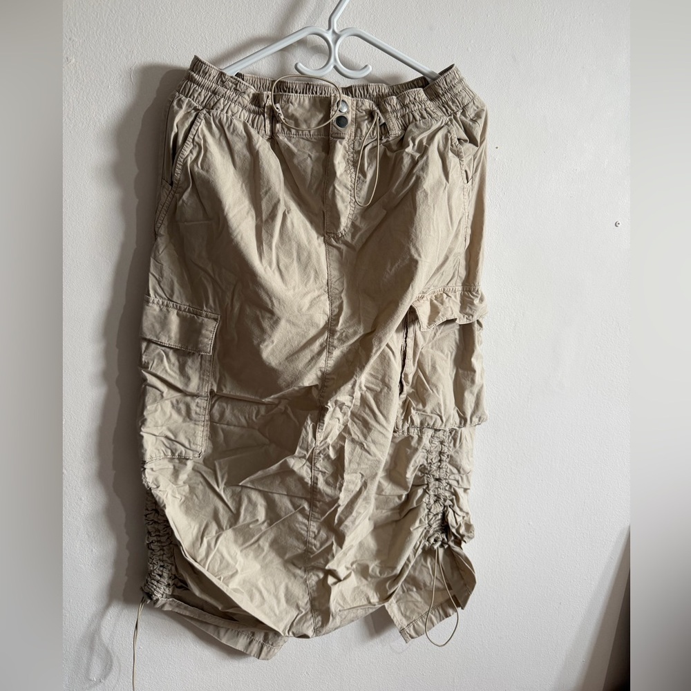 Garage Tan Midi Cargo Skirt